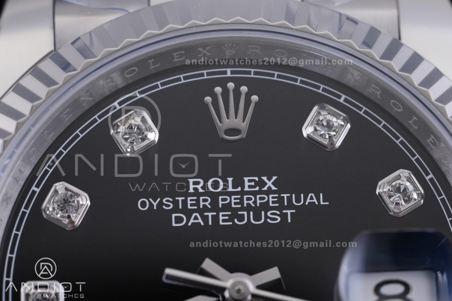 DateJust 36 SS 126234 ARF 1:1 Best Edition Black Diamond Dial on Oyster Bracelet DD3235