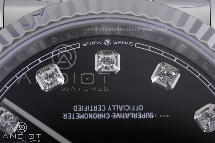 DateJust 36 SS 126234 ARF 1:1 Best Edition Black Diamond Dial on Oyster Bracelet DD3235