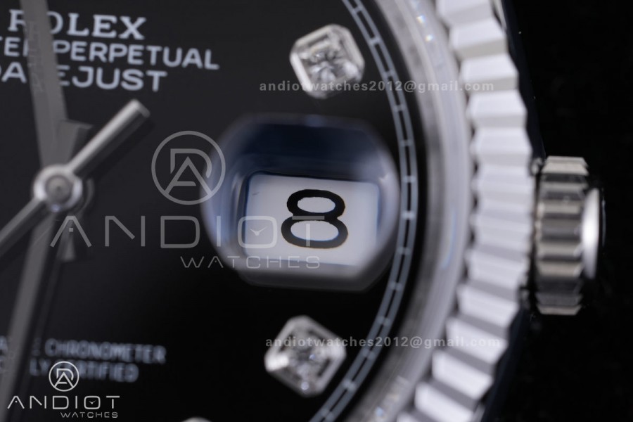 DateJust 36 SS 126234 ARF 1:1 Best Edition Black Diamond Dial on Oyster Bracelet DD3235