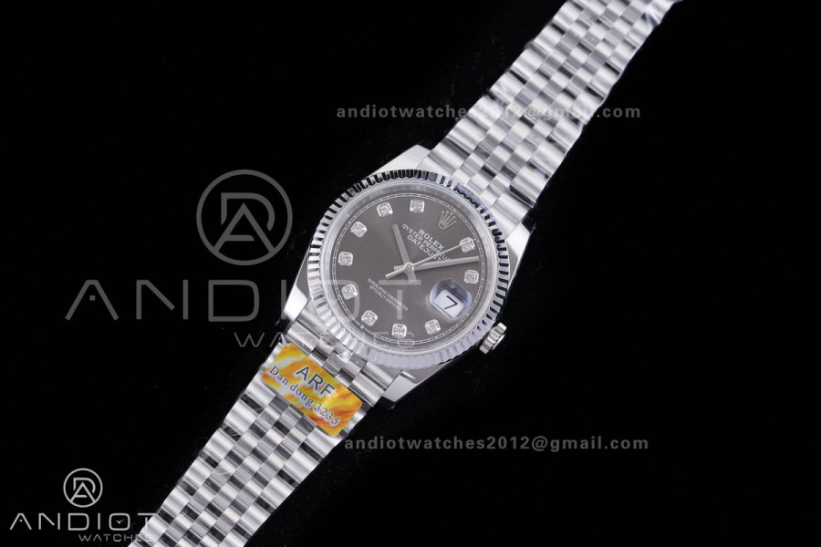 DateJust 36 SS 126234 ARF 1:1 Best Edition Gray Diamond Dial on Jubilee Bracelet DD3235