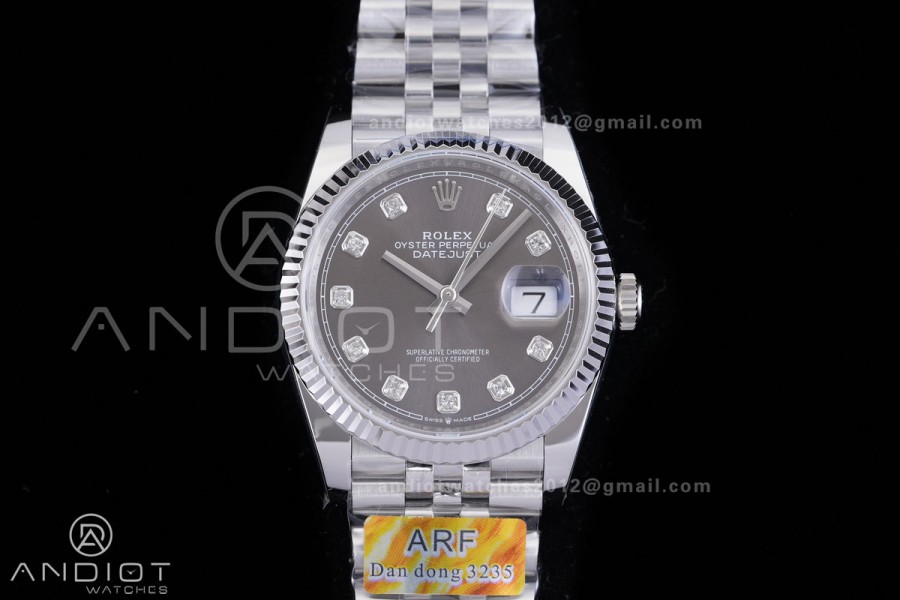 DateJust 36 SS 126234 ARF 1:1 Best Edition Gray Diamond Dial on Jubilee Bracelet DD3235