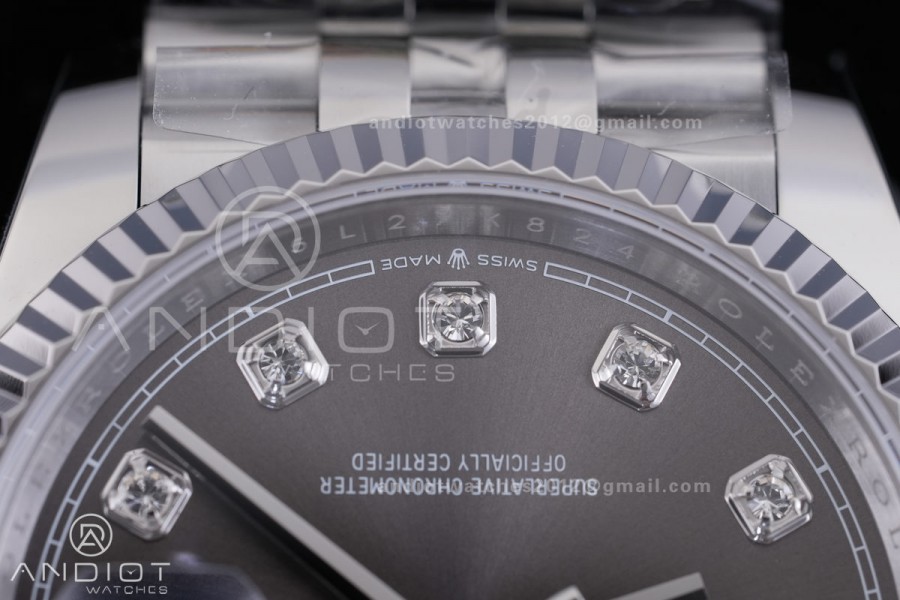 DateJust 36 SS 126234 ARF 1:1 Best Edition Gray Diamond Dial on Jubilee Bracelet DD3235