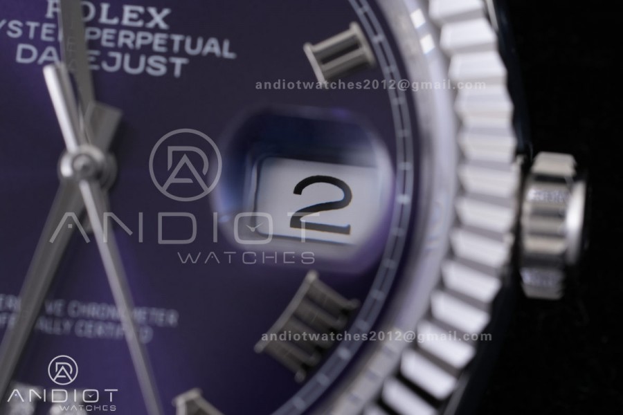 DateJust 36 SS 126234 ARF 1:1 Best Edition Purple Diamonds Roman Dial on Jubilee Bracelet DD3235