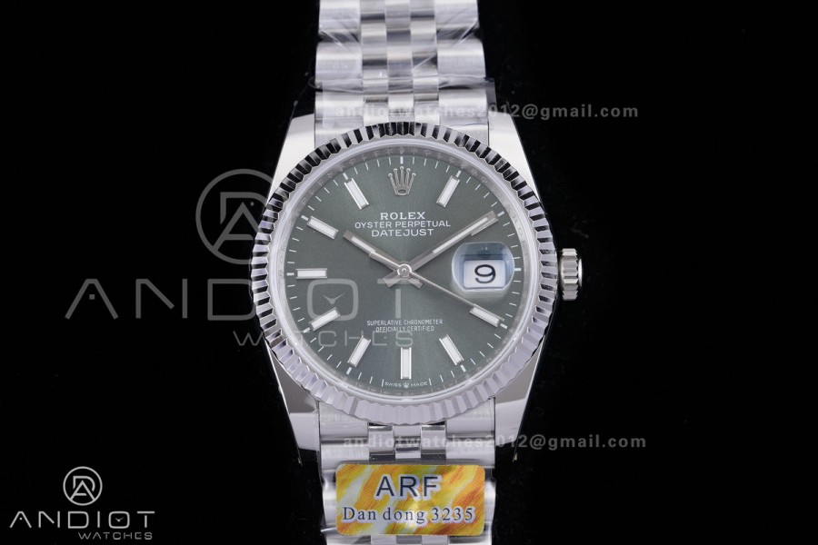 DateJust 36 SS 126234 ARF 1:1 Best Edition Green Stick Dial on Jubilee Bracelet DD3235