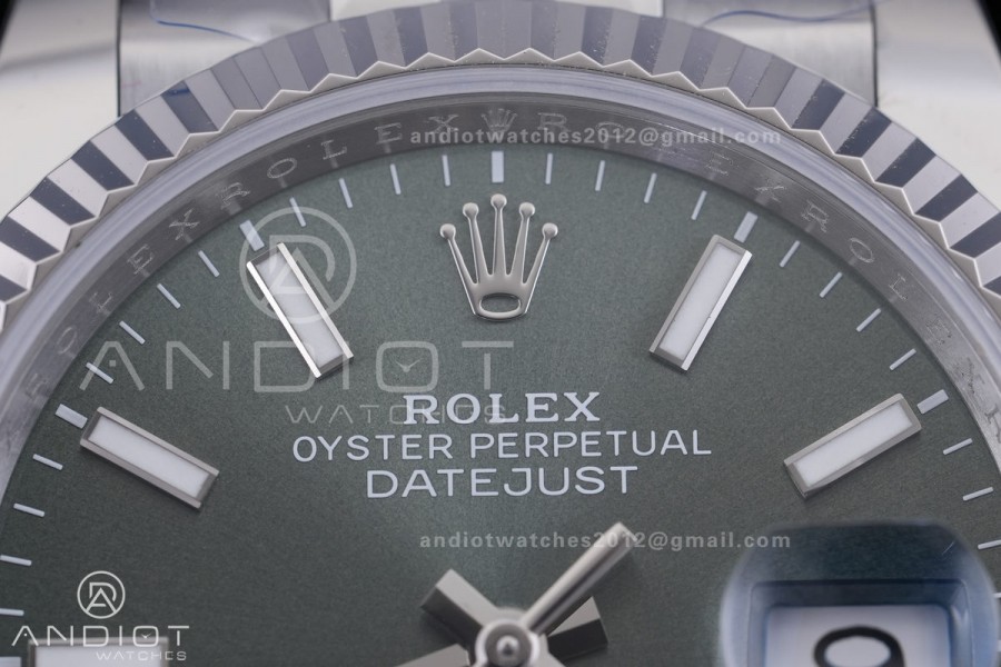 DateJust 36 SS 126234 ARF 1:1 Best Edition Green Stick Dial on Jubilee Bracelet DD3235