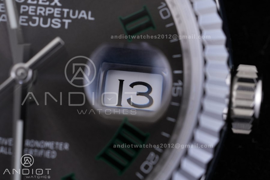DateJust 36 SS 126234 Wimbledon ARF 1:1 Best Edition Gray  Dial Green Roman on Jubilee Bracelet DD3235