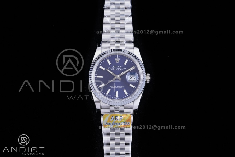 DateJust 36 SS 126234 ARF 1:1 Best Edition Blue Stick Dial on Jubilee Bracelet DD3235