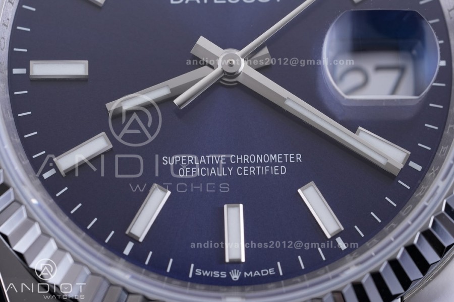 DateJust 36 SS 126234 ARF 1:1 Best Edition Blue Stick Dial on Jubilee Bracelet DD3235