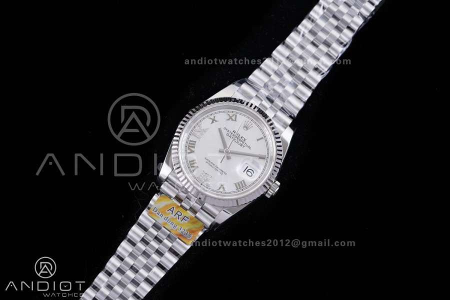 DateJust 36 SS 126234 ARF 1:1 Best Edition Sliver Roman Dial on Jubilee Bracelet DD3235