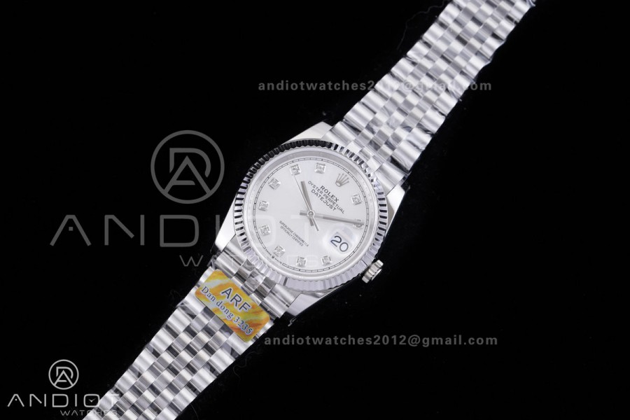 DateJust 36 SS 126234 ARF 1:1 Best Edition Sliver Diamond Dial on Jubilee Bracelet DD3235
