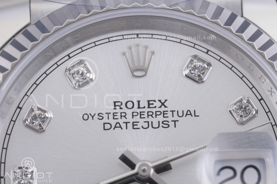 DateJust 36 SS 126234 ARF 1:1 Best Edition Sliver Diamond Dial on Jubilee Bracelet DD3235