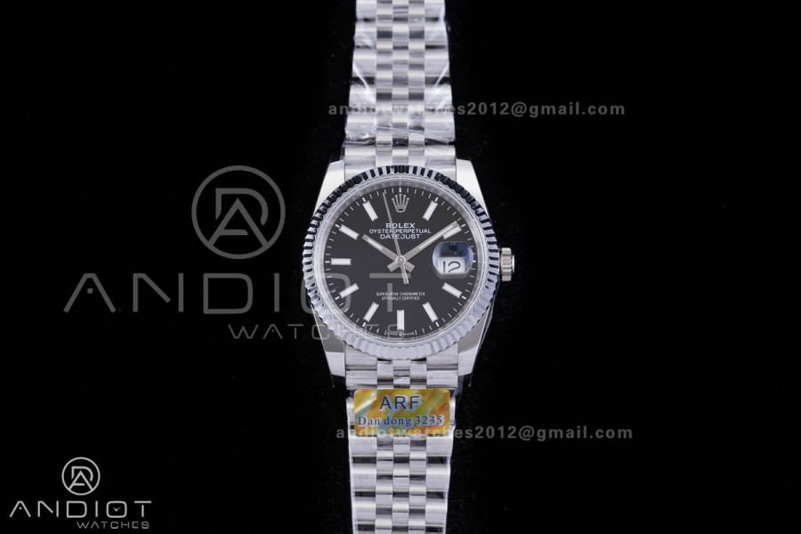 DateJust 36 SS 126234 ARF 1:1 Best Edition Black Stick Dial on Jubilee Bracelet DD3235