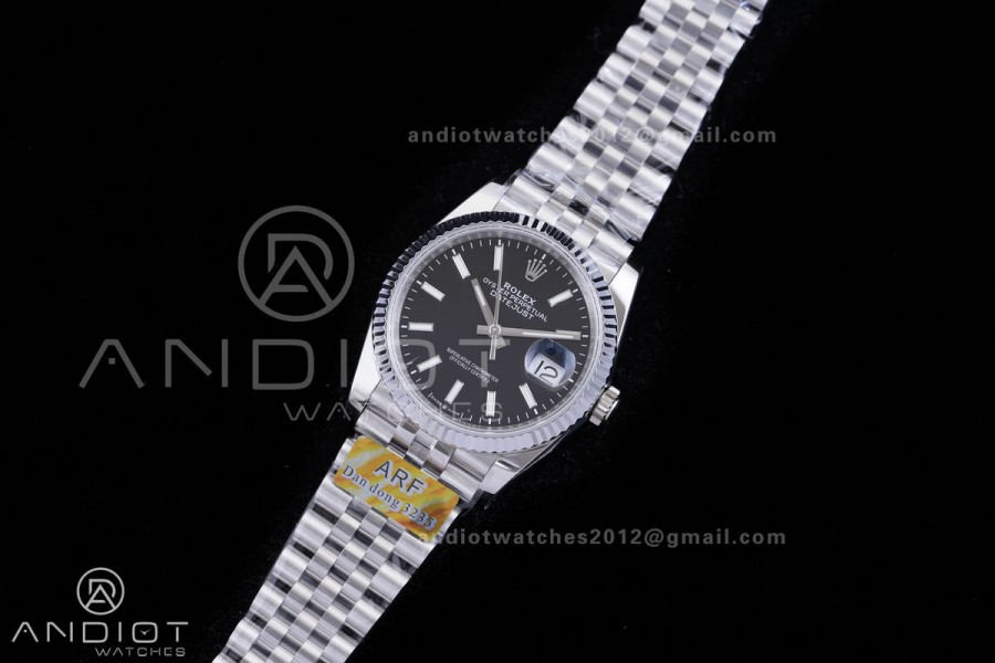 DateJust 36 SS 126234 ARF 1:1 Best Edition Black Stick Dial on Jubilee Bracelet DD3235