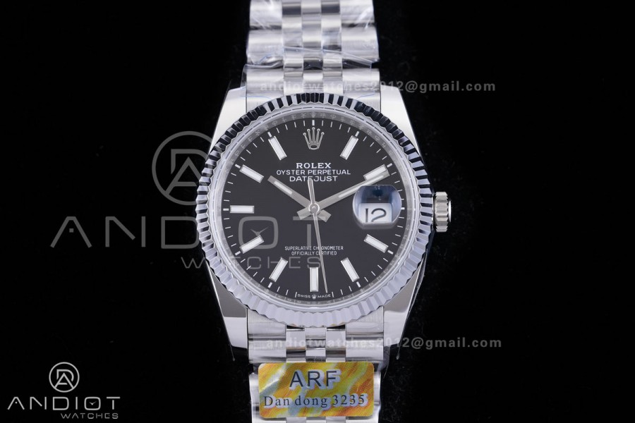 DateJust 36 SS 126234 ARF 1:1 Best Edition Black Stick Dial on Jubilee Bracelet DD3235