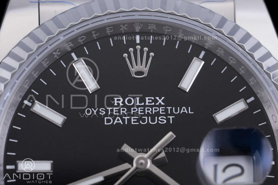 DateJust 36 SS 126234 ARF 1:1 Best Edition Black Stick Dial on Jubilee Bracelet DD3235