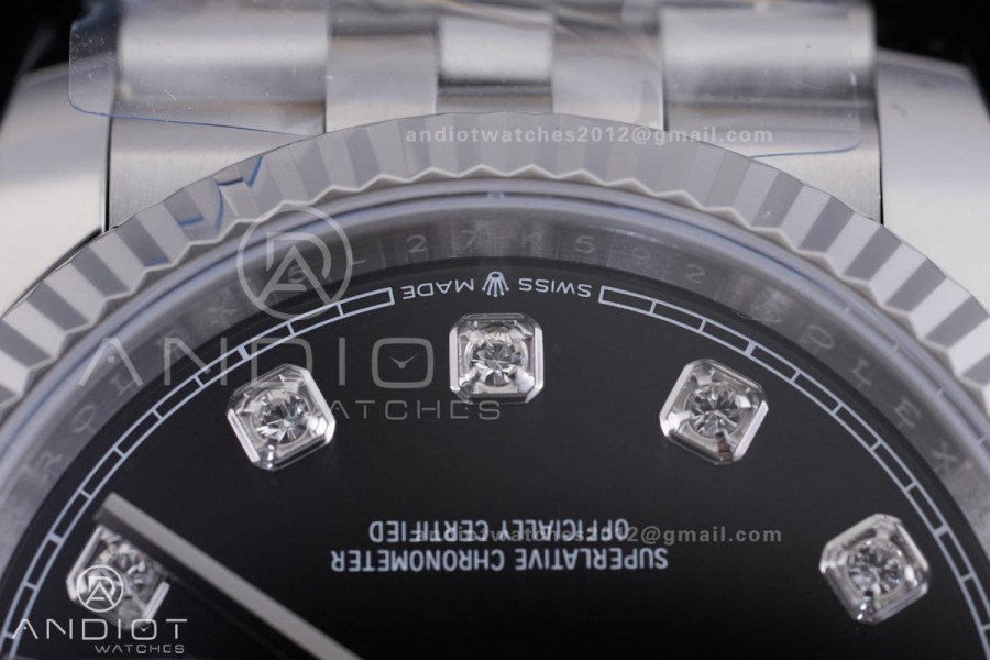 DateJust 36 SS 126234 ARF 1:1 Best Edition Black Diamond Dial on Jubilee Bracelet DD3235