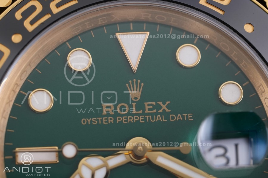 GMT Master II 116718LN Gain Weight Gold Factory 1:1 Best Edition Green Dial on YG Bracelet VR3285 CHS