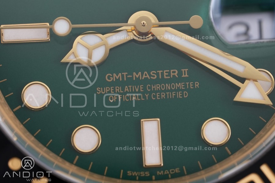 GMT Master II 116718LN Gain Weight Gold Factory 1:1 Best Edition Green Dial on YG Bracelet VR3285 CHS