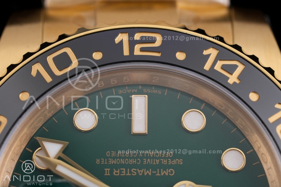 GMT Master II 116718LN Gain Weight Gold Factory 1:1 Best Edition Green Dial on YG Bracelet VR3285 CHS