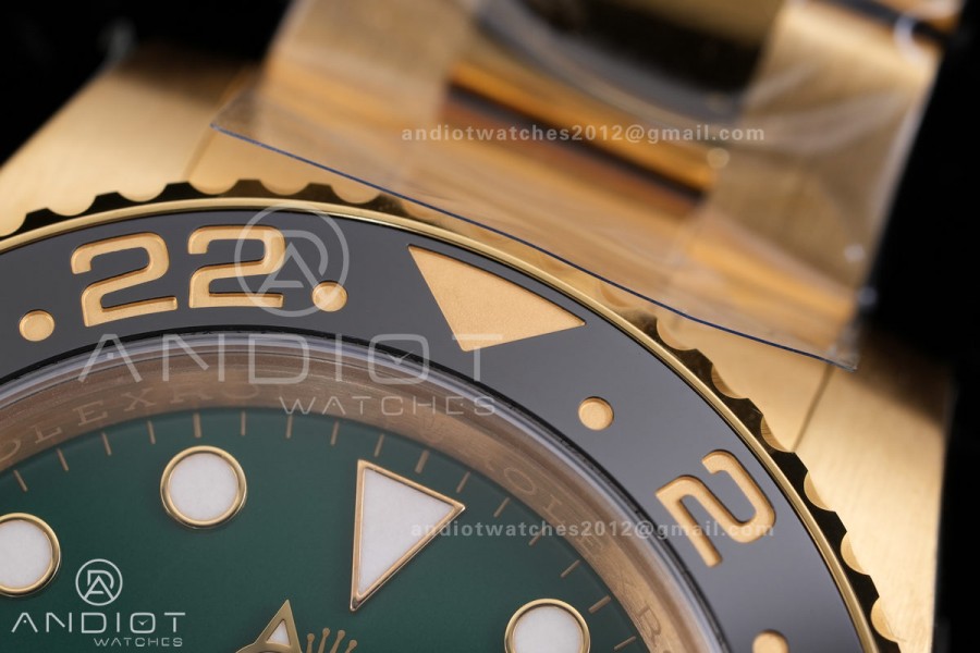 GMT Master II 116718LN Gain Weight Gold Factory 1:1 Best Edition Green Dial on YG Bracelet VR3285 CHS