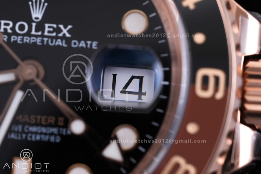 GMT Master II 126715 CHNR Gain Weight  V4 Gold Factory 1:1 Best Edition Black Dial on RG Bracelet VR3285 CHS