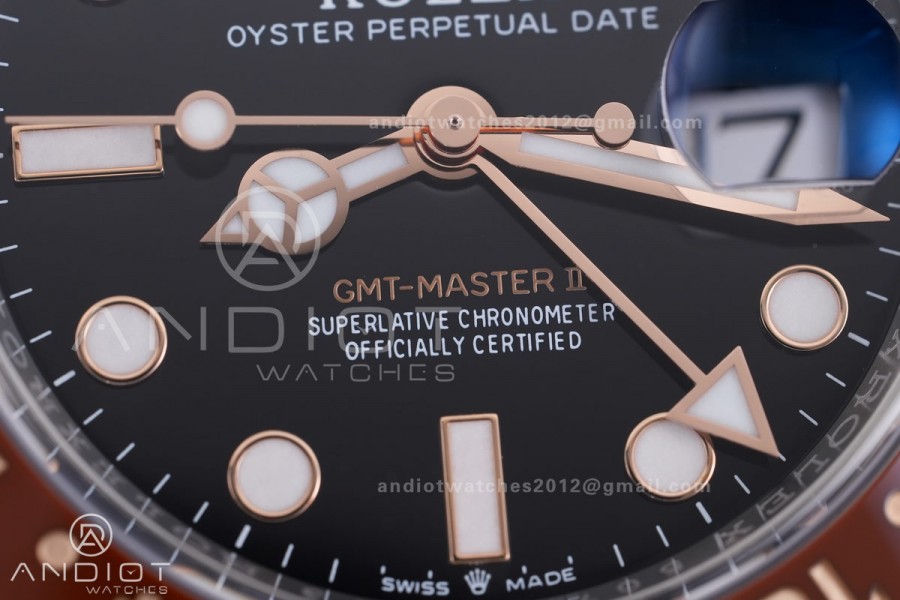 GMT-Master II 126711 CHNR Gain Weight V4 Gold Factory 1:1 Best Edition Black Dial On SS/RG Bracelet SH3285 CHS