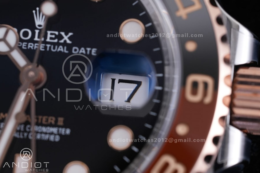 GMT-Master II 126711 CHNR Gain Weight V4 Gold Factory 1:1 Best Edition Black Dial On SS/RG Bracelet SH3285 CHS