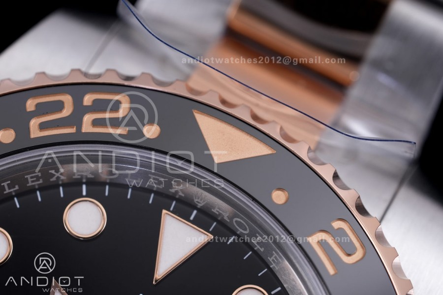 GMT-Master II 126711 CHNR Gain Weight V4 Gold Factory 1:1 Best Edition Black Dial On SS/RG Bracelet SH3285 CHS