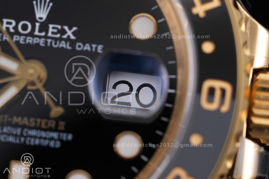 GMT Master II 126718 GRNR Gain Weight V4 Gold Factory 1:1 Best Edition Black Dial On YG Jubilee Bracelet SH3285 CHS