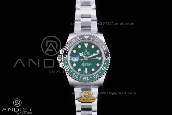 GMT Master II 126729VRNR Gain Weight V4 Gold Factory 1:1 Best Edition Green Dial On Oyster Bracelet SH3285 CHS