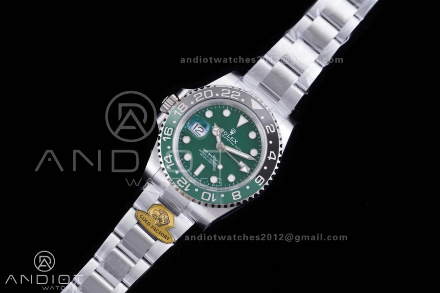 GMT Master II 126729VRNR Gain Weight V4 Gold Factory 1:1 Best Edition Green Dial On Oyster Bracelet SH3285 CHS