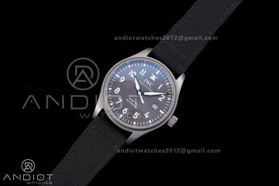 Mark XX Patrouille Suisse Titanium IW328209 M+F 1:1 Best Edition on Black Nylon Strap Miyota9015
