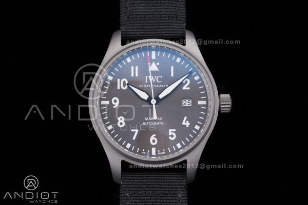 Mark XX Patrouille Suisse Titanium IW328209 M+F 1:1 Best Edition on Black Nylon Strap Miyota9015