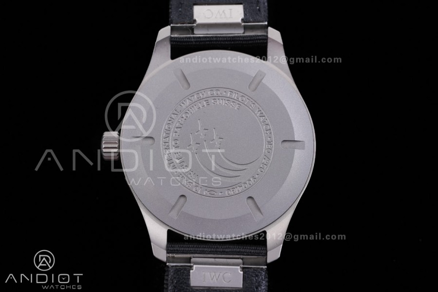 Mark XX Patrouille Suisse Titanium IW328209 M+F 1:1 Best Edition on Black Nylon Strap Miyota9015
