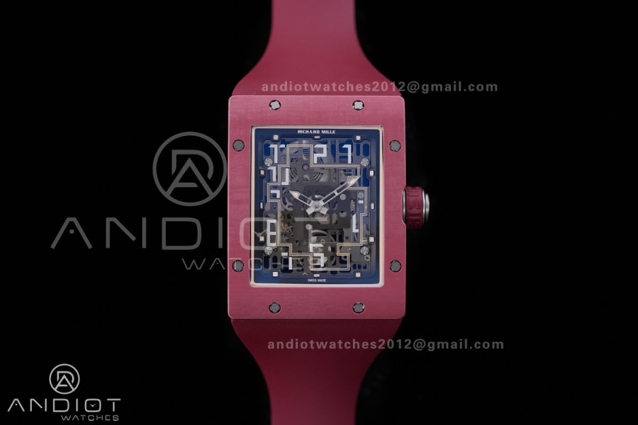 RM16-02 Red NTPT Umi Office Best Edition Skeleton Dial On Red Rubber Strap Asian CRMA9