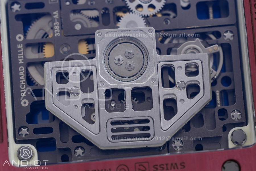 RM16-02 Red NTPT Umi Office Best Edition Skeleton Dial On Red Rubber Strap Asian CRMA9