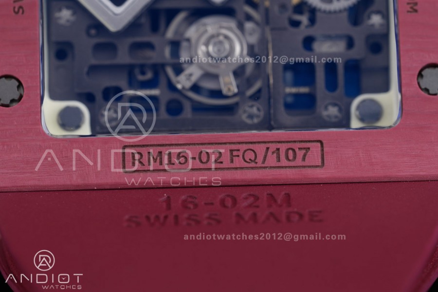 RM16-02 Red NTPT Umi Office Best Edition Skeleton Dial On Red Rubber Strap Asian CRMA9