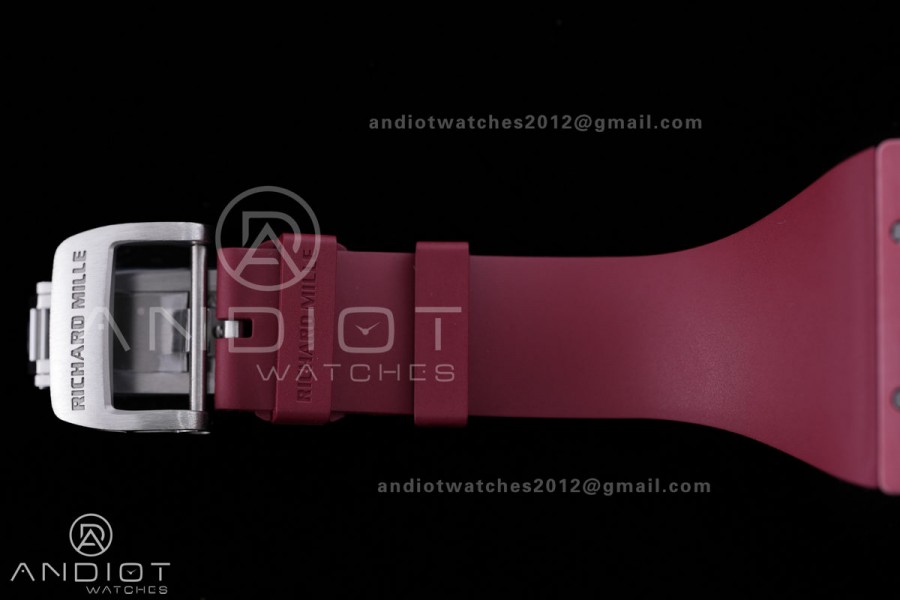 RM16-02 Red NTPT Umi Office Best Edition Skeleton Dial On Red Rubber Strap Asian CRMA9