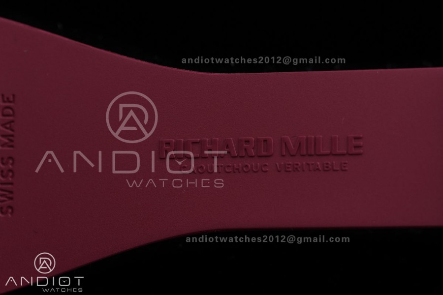 RM16-02 Red NTPT Umi Office Best Edition Skeleton Dial On Red Rubber Strap Asian CRMA9