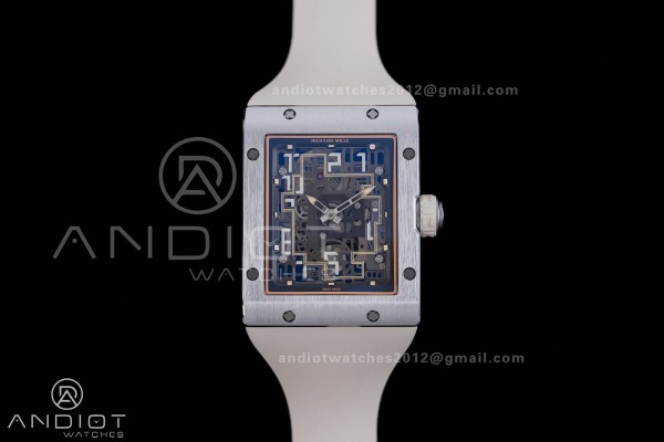 RM16-02 Titanium Umi Office Best Edition Skeleton Dial On Cream Rubber Strap Asian CRMA9 