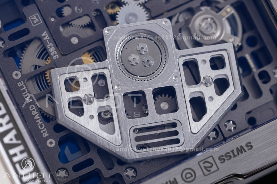 RM16-02 Titanium Umi Office Best Edition Skeleton Dial On Cream Rubber Strap Asian CRMA9 