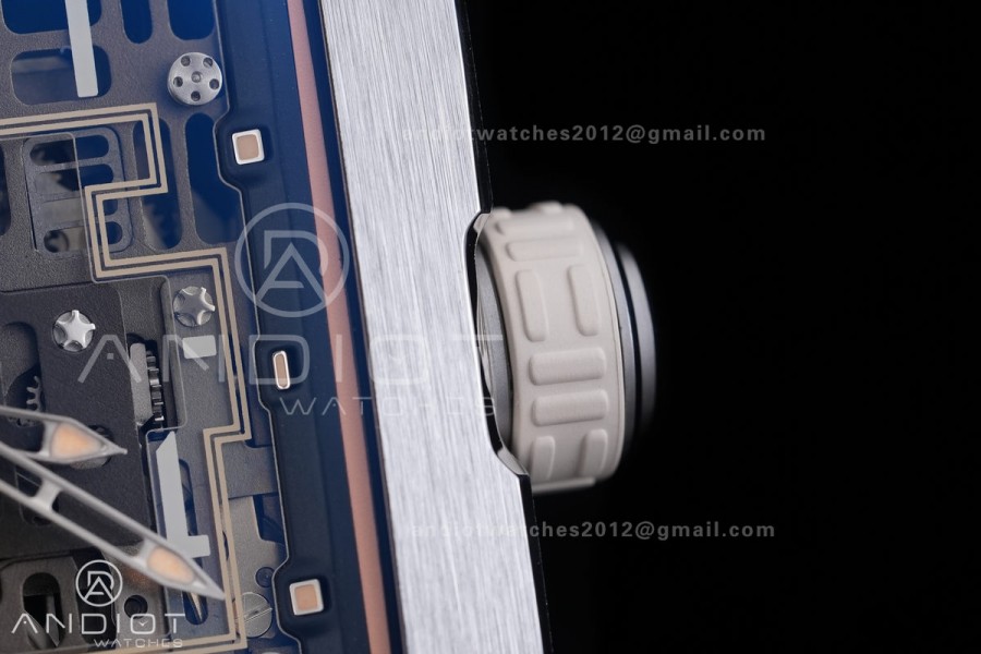 RM16-02 Titanium Umi Office Best Edition Skeleton Dial On Cream Rubber Strap Asian CRMA9 