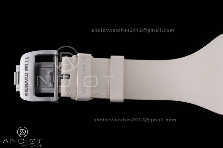 RM16-02 Titanium Umi Office Best Edition Skeleton Dial On Cream Rubber Strap Asian CRMA9 