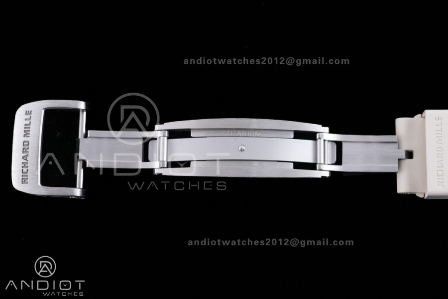 RM16-02 Titanium Umi Office Best Edition Skeleton Dial On Cream Rubber Strap Asian CRMA9 