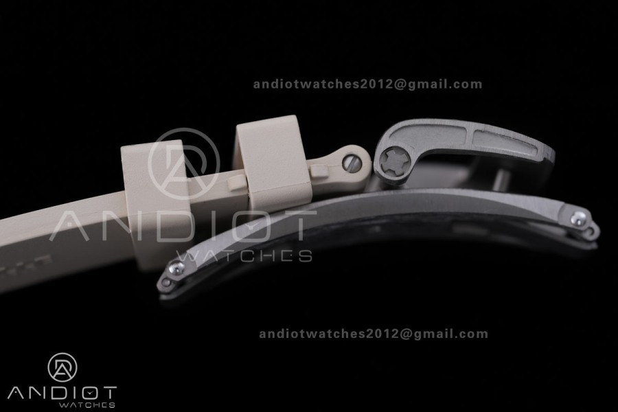 RM16-02 Titanium Umi Office Best Edition Skeleton Dial On Cream Rubber Strap Asian CRMA9 