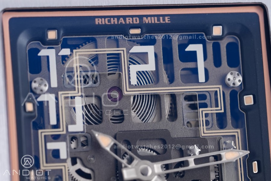 RM16-02 Titanium Umi Office Best Edition Skeleton Dial On Cream Rubber Strap Asian CRMA9 