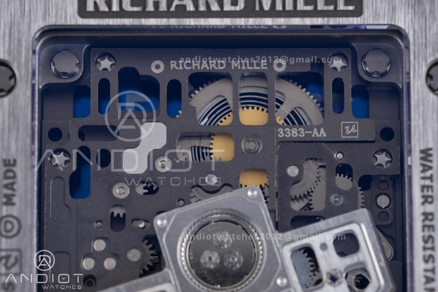 RM16-02 Titanium Umi Office Best Edition Skeleton Dial On Cream Rubber Strap Asian CRMA9 