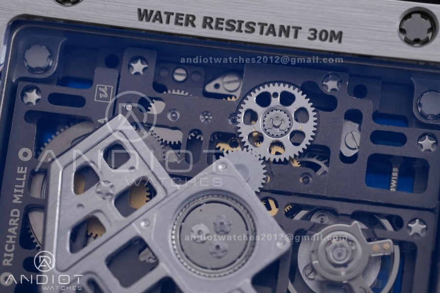 RM16-02 Titanium Umi Office Best Edition Skeleton Dial On Cream Rubber Strap Asian CRMA9 