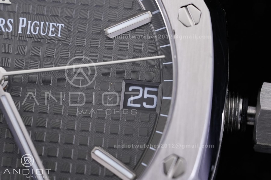 Royal Oak 15500 SS APSF 1:1 Best Edition Gray Dial on SS Bracelet SA4302 Super Clone V3 (Free Sprung)