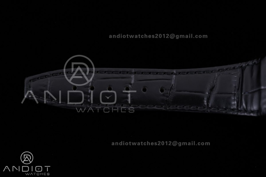 Royal Oak 41mm 15500 RG APSF V3 Free Sprung 1:1 Best Edition Black Textured Dial On Black Leather Strap Super Clone SA4302 